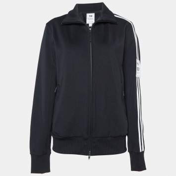 Pre Owned Y-3 Black Jersey Contrast Trim Track Jacket S