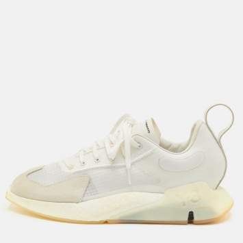 Pre Owned Y-3 Adidas Orisan Size 42 White Mesh and Suede Core White Low Top Sneakers