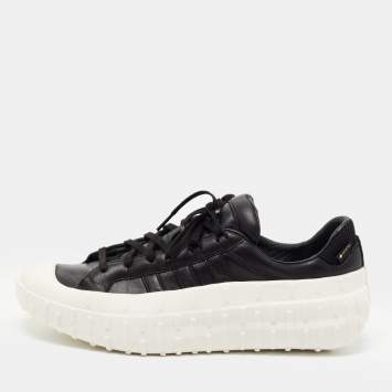 Pre Owned Y-3 x Adidas Black/White Leather Gr.1p Low Gtx Sneakers Size 45.5