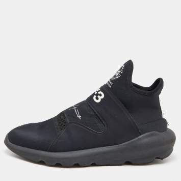 Pre Owned Y3 x Adidas Black Fabric and Mesh Suberou Sneakers Size 43.5