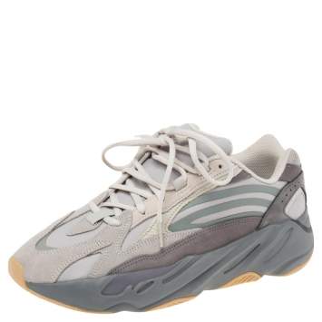 Pre Owned Adidas Yeezy Boost 700 V2 Geode Multicolor Nubuck And Suede Lace Up Sneakers Size 44