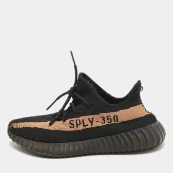Pre Owned Yeezy x Adidas Black Knit Fabric Boost 350 V2 Core Black Sneakers Size 41 1/3