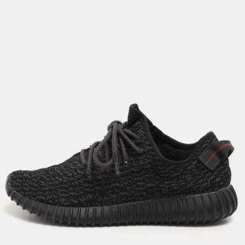 Yeezy x Adidas Pirate Black Knit Fabric Boost 350 V1 Lace Up Sneaker Size 42