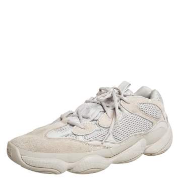 Pre Owned Yeezy x Adidas Off White Mesh and Suede 500 Blush Sneakers Size 48