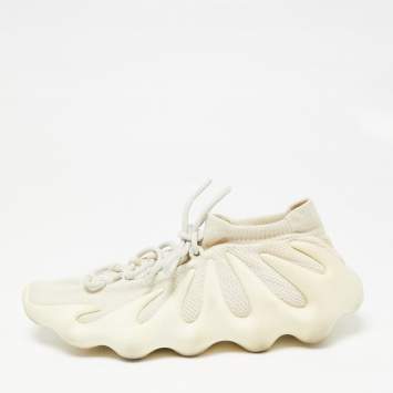 Pre Owned Yeezy x Adidas Cream Knit Fabric 450 Cloud White Sneakers Size 44 2/3
