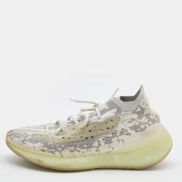 مملوكة مسبقًا Yeezy x Adidas Grey/White Knit Fabric Boost 380 Alien Sneakers Size 46 2/3