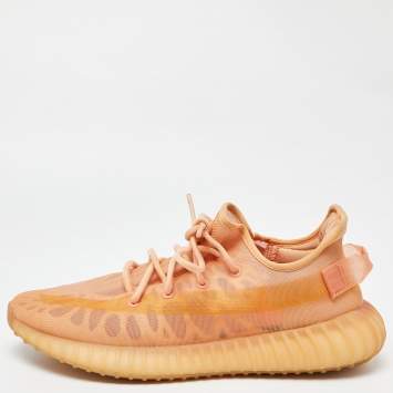 Pre Owned Yeezy x Adidas Orange Mesh Boost 350 V2 Mono Clay Sneakers Size 46