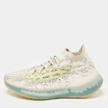 Pre Owned Yeezy x Adidas Multicolor Knit Fabric Boost 380 Alien Blue Sneakers Size 42
