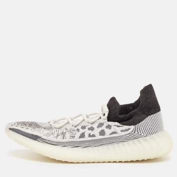 Pre Owned Yeezy x Adidas Grey Knit Fabric Boost 350 V2 CMPCT Slate Panda Sneakers Size 48