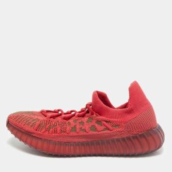 Yeezy x Adidas Red Knit Fabric Boost 350 V2 CMPCT Slate Red Sneakers Size 48