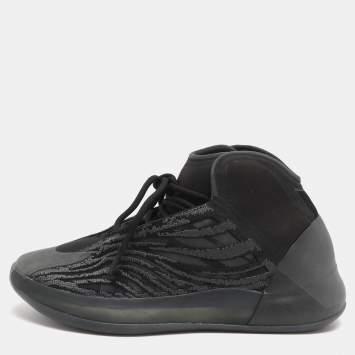 مملوكة مسبقًا Yeezy x Adidas QNTM Onyx Size 44 Black Neoprene and Mesh High Top Sneakers