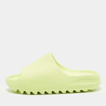 Pre Owned Yeezy x Adidas Size 42 Neon Green Rubber pool Slide