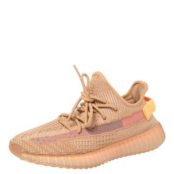 Pre Owned Yeezy x Adidas Clay Knit Fabric And Mesh Boost 350 V2 Tail Light Sneakers Size 42