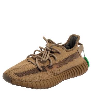 Pre Owned Yeezy x adidas Brown Cotton Knit Boost 350 V2 Earth Sneakers Size 40 2/3