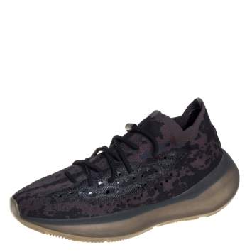 Pre Owned Yeezy x Adidas Boost 380 Multicolor Knit Fabric And Mesh Onyx Sneaker Size 46