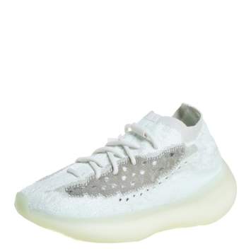 Pre Owned Yeezy x adidas Mint Green Knit Fabric Boost 380 Calcite Glow Sneakers Size 37 1/3 