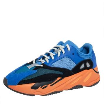 Pre Owned Yeezy x adidas Multicolor Suede And Leather Boost 700 Sneakers Size 43 1/3