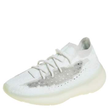 Pre Owned Yeezy x adidas Mint Green Knit Fabric Boost 380 Calcite Glow Sneakers Size 44