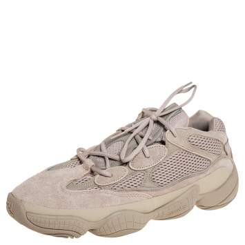 Pre Owned Yeezy x Adidas Beige Mesh And Suede 500 Taupe Light Sneakers Size FR 47 1/3