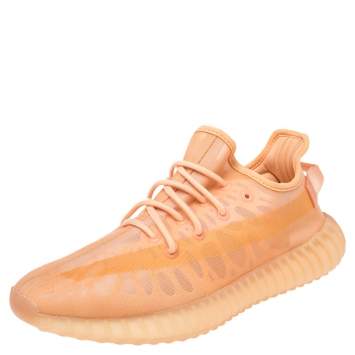Pre Owned Yeezy x Adidas Orange Mesh 350 V2 Mono Clay Sneakers Size 44
