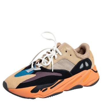 Pre Owned Yeezy x Adidas Multicolor Mesh And Suede Boost 700 Enflame Amber Sneakers Size 43 1/3