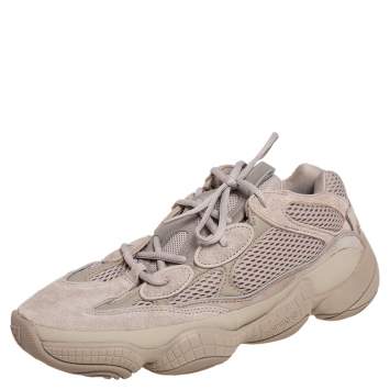 Pre Owned Yeezy x Adidas Beige Mesh And Suede 500 Taupe Light Sneakers Size 44