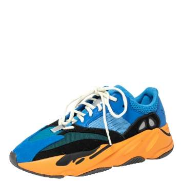 Pre Owned Yeezy x Adidas Multicolor Mesh and Suede Boost 700 Wave Runner Sneakers Size 43 1/3