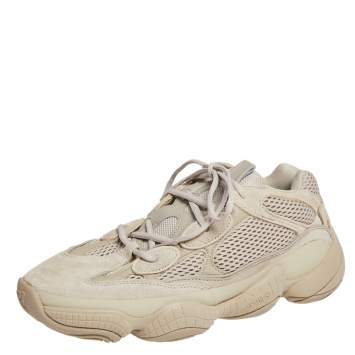 Pre Owned Yeezy x Adidas Beige Mesh And Suede 500 Taupe Light Sneakers Size 44