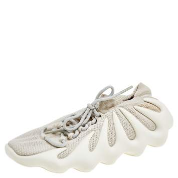 Pre Owned Yeezy x Adidas Off-White Knit Fabric 450 Cloud White Sneakers Size 42