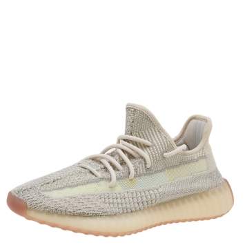 Pre Owned Yeezy x adidas Multicolor Knit Fabric Boost 350 V2 Citrin Sneakers Size 42