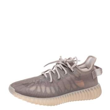 Pre Owned Yeezy Boost Beige Net 350 V2 Mono Mist Sneakers Size 42