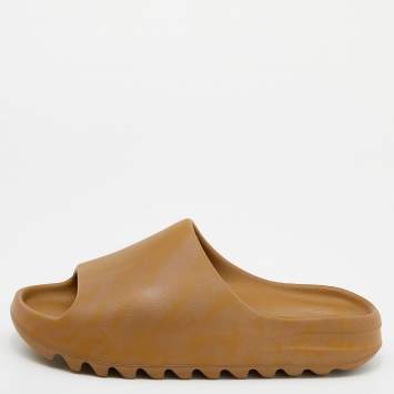 Pre Owned Yeezy x Adidas Ochre Rubber Core Slide Size 46