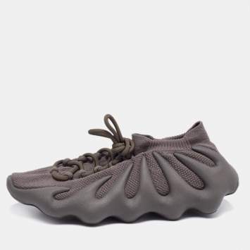 Pre Owned Adidas x Yeezy Olive Green Knit Fabric 450 Cinder Sneakers Size 41 1/3
