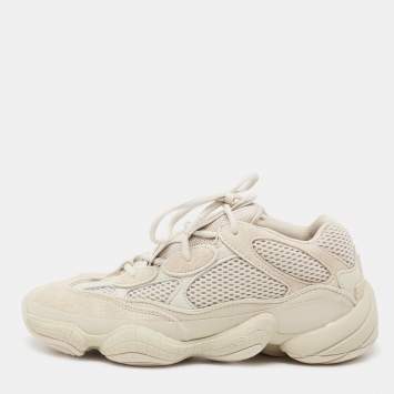 Pre Owned Yeezy x Adidas Off White Mesh And Suede 500 Blush Sneakers Size 42