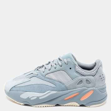 Pre Owned Yeezy x Adidas Two-Tone Suede and Mesh Boost 700 Inertia Sneakers Size 40 2/3