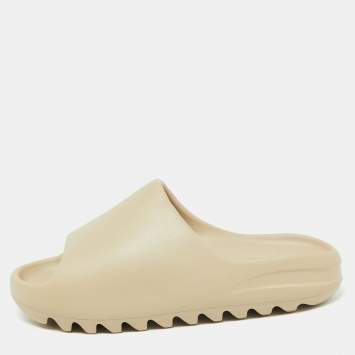 Pre Owned Yeezy x Adidas Beige Rubber Slide Pure Sandals Size 42