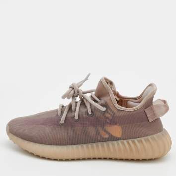 Pre Owned Yeezy x Adidas Beige Mesh Boost 350 V2 Mono Mist Low Top Sneakers Size 41 1/3