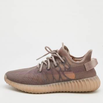 Pre Owned Yeezy x Adidas Beige Mesh Boost 350 V2 Mono Mist Low Top Sneakers Size 43 1/3