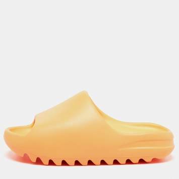 Pre Owned Yeezy x Adidas Orange Rubber Enflame Slides Size 37