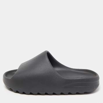 Pre Owned Yeezy x Adidas Black Rubber Onyx Slides Size 43