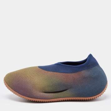 Pre Owned Yeezy x Adidas Multicolor Knit Fabric RNR Fade Indigo Sneakers Size 44 2/3