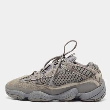 Pre Owned Yeezy x Adidas Grey Suede and Leather Yeezy-500 Utility- Grey Sneakers Size 43 1/3
