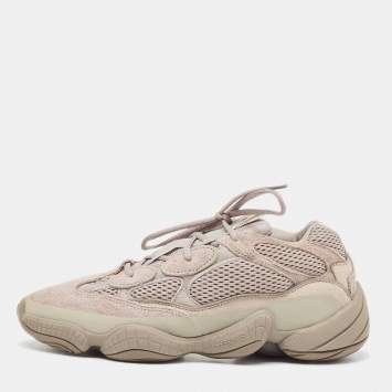 Pre Owned Yeezy x Adidas Grey Suede and Mesh Yeezy 500 Ash Grey Sneakers Size 44 2/3 