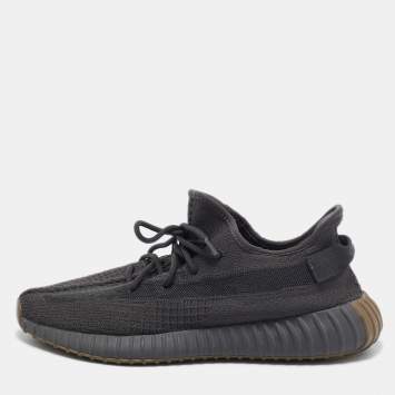 Pre Owned Yeexy x Adiddas Grey Knit Fabric Boost 350 V2 Sneakers Size 46 2/3