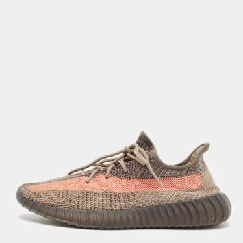 مملوكة مسبقًا Yeezy x Adidas Multicolor Knit Fabric Boost 350 V2 Ash Stone Low Top Trainers Size 46 