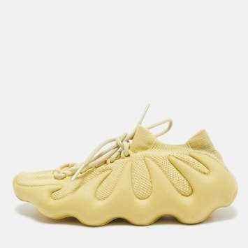 Pre Owned Yeezy x Adidas Green Knit Fabric 450 Sulfur Sneakers Size 38 2/3