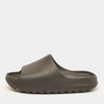 Pre Owned Yeezy x Adidas Black Rubber Onyx Slides Size 43