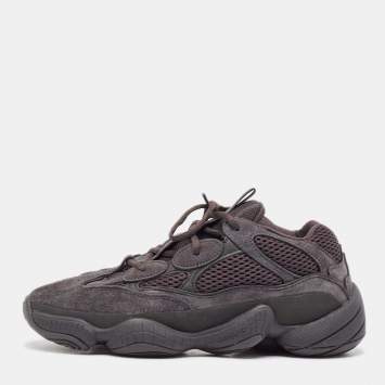 Pre Owned Yeezy x Adidas Black Mesh and Suede Yeezy 500 Utility Black Sneakers Size 41 1/3
