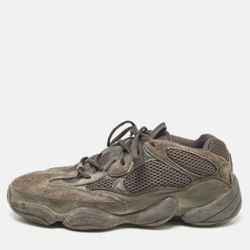 Pre Owned Yeezy x Adidas Black Suede and Mesh 500 Utility Sneakers Size 44 2/3
