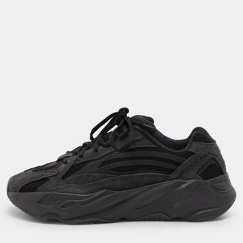 Pre Owned Yeezy x Adidas Black Suede and Mesh Boost 700 "Vanta" Low Top Sneakers Size 40 2/3